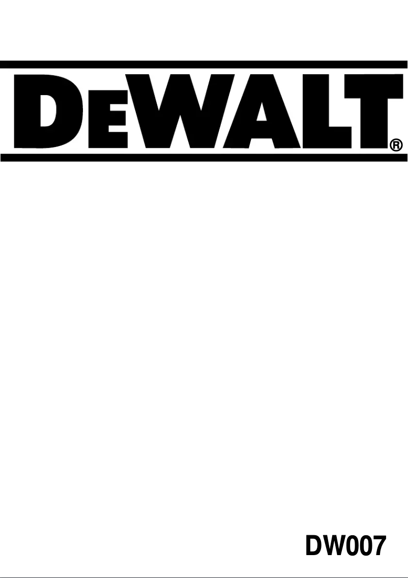 Page 1 de la notice Manuel utilisateur DeWalt DW007K