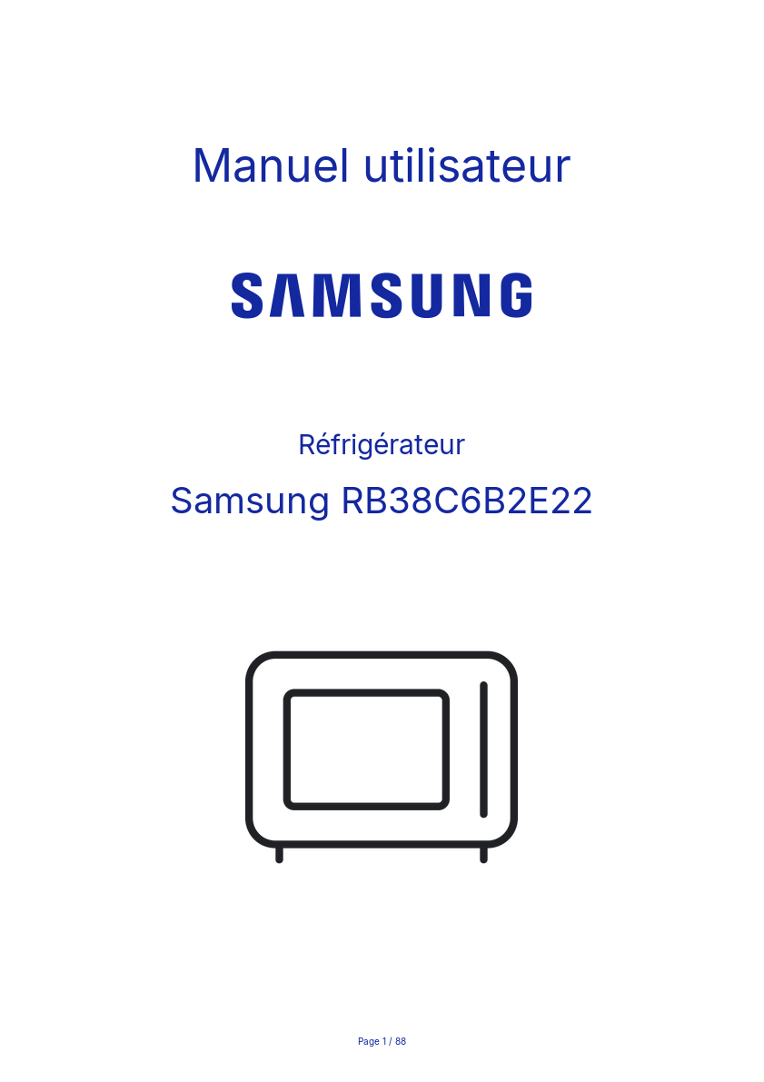 Image de la première page du manuel de l'appareil RB38C6B2E22