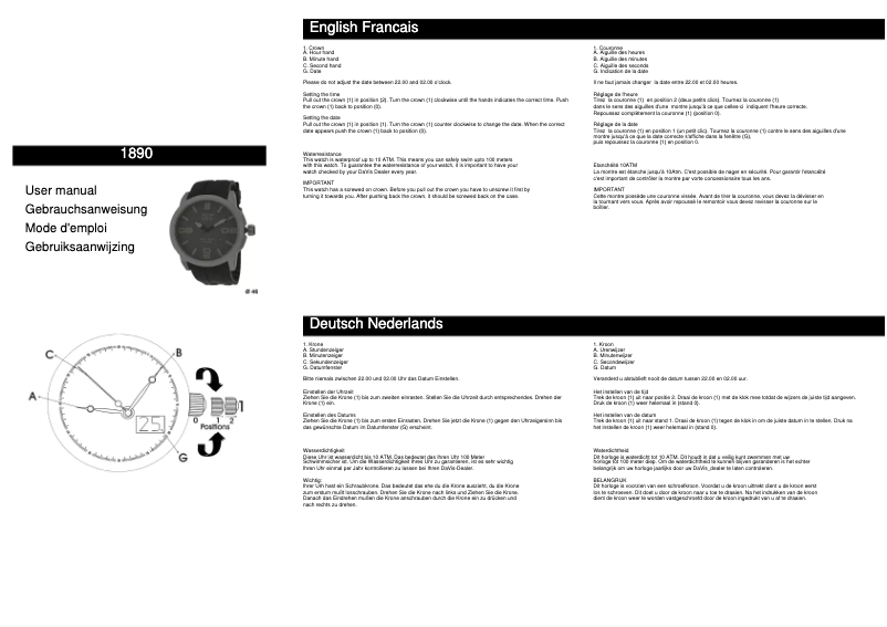 Page 1 de la notice Manuel utilisateur Davis Jordan 1890