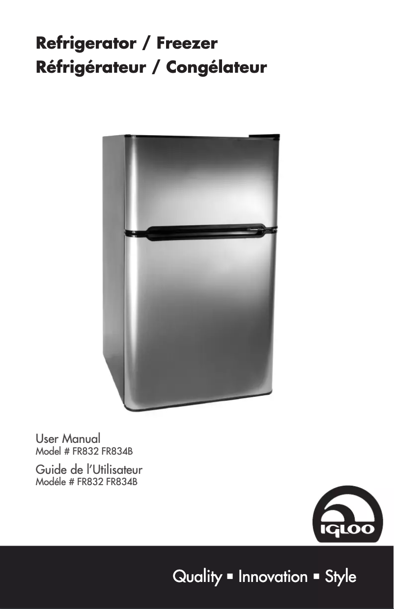 Image de la première page du manuel de l'appareil FR832