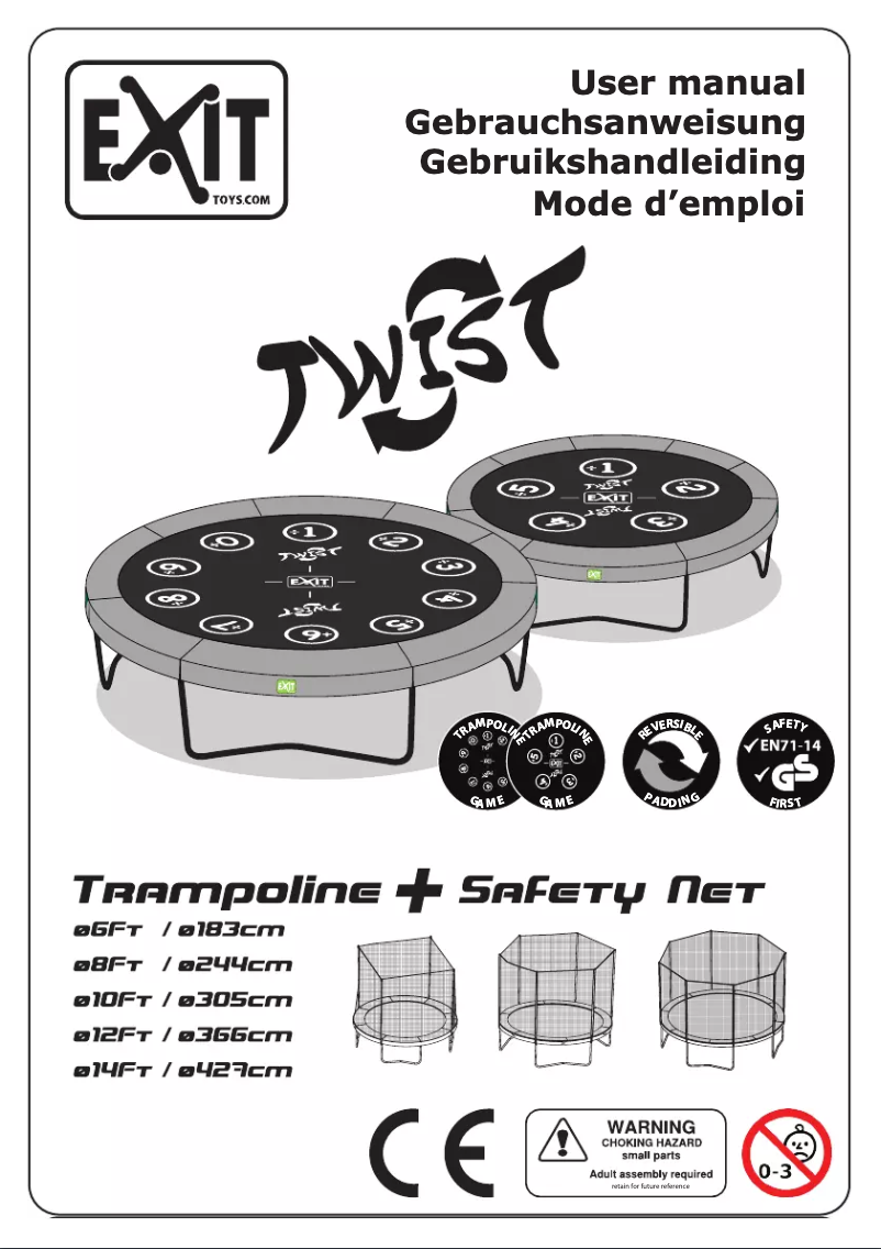 Page n°1 - Manuel utilisateur EXIT Twist 305 cm