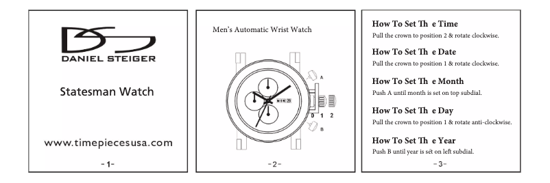Page n°1 - Manuel utilisateur Daniel Steiger Statesman