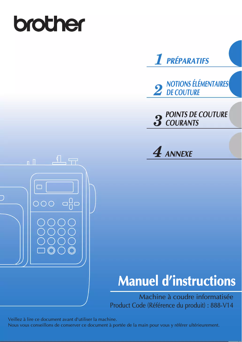 Page 1 de la notice Manuel utilisateur Brother Innov-is 55FE