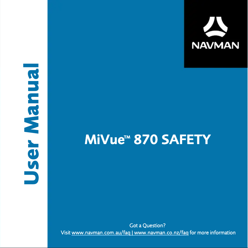 Page 1 de la notice Manuel utilisateur Navman MiVue 870 SAFETY