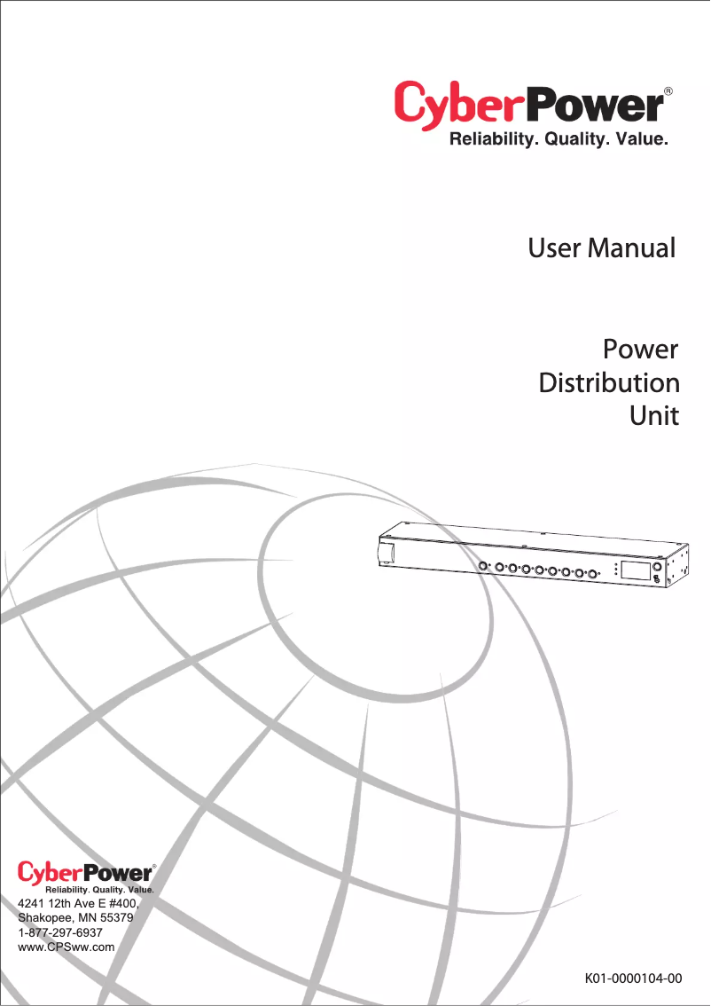 Page 1 de la notice Manuel utilisateur CyberPower PDU15SW8RNET