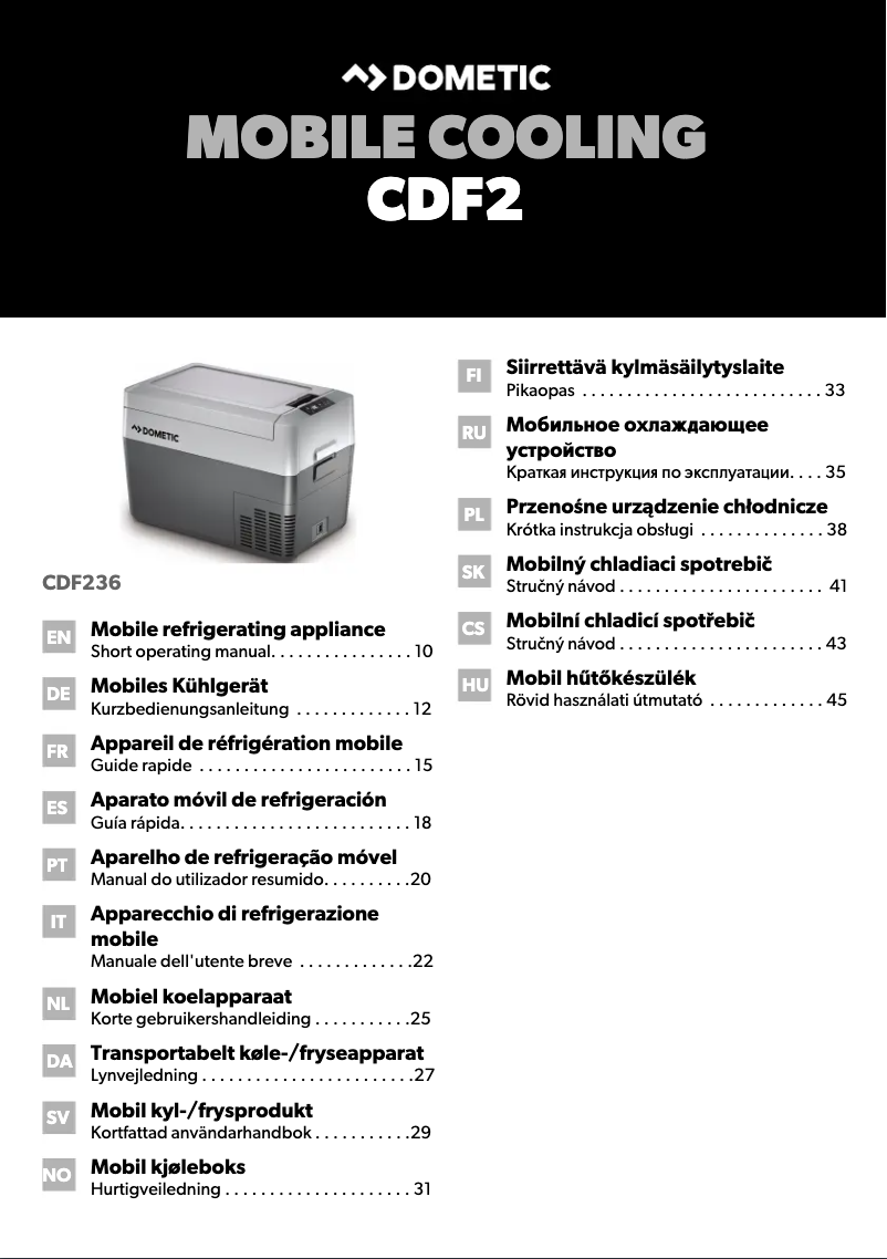 Imagen de la primera página del manual del dispositivo CDF236