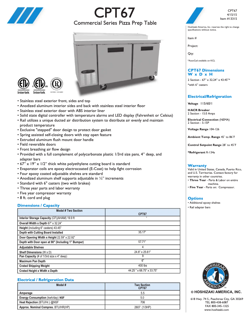 Imagen de la primera página del manual del dispositivo CPT67