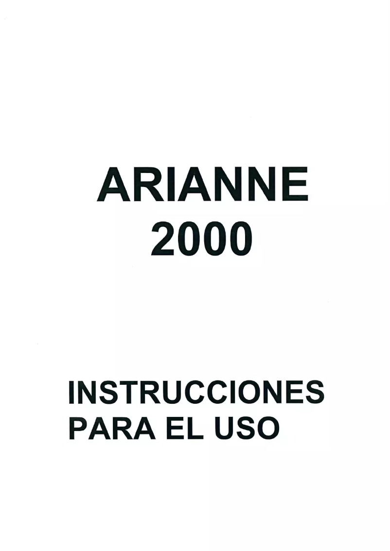 Page n°1 - Manuel utilisateur Rommer Arianne 2000