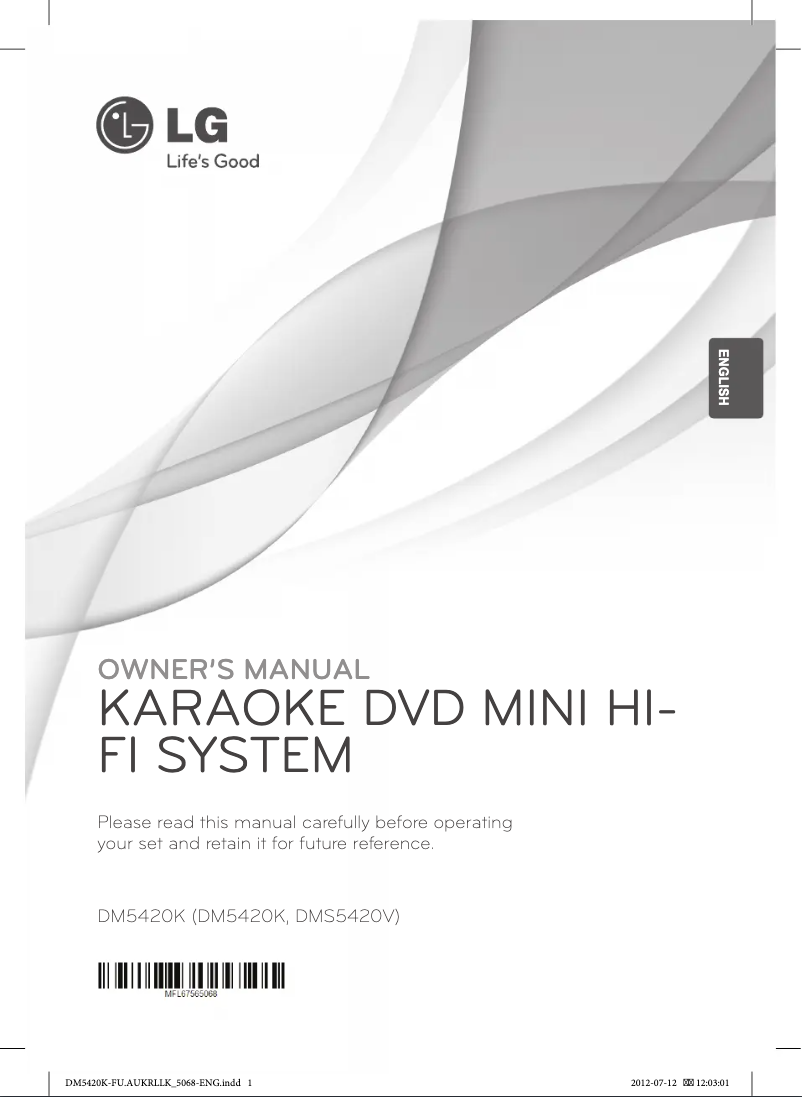 Page 1 de la notice Manuel utilisateur LG DM5420K