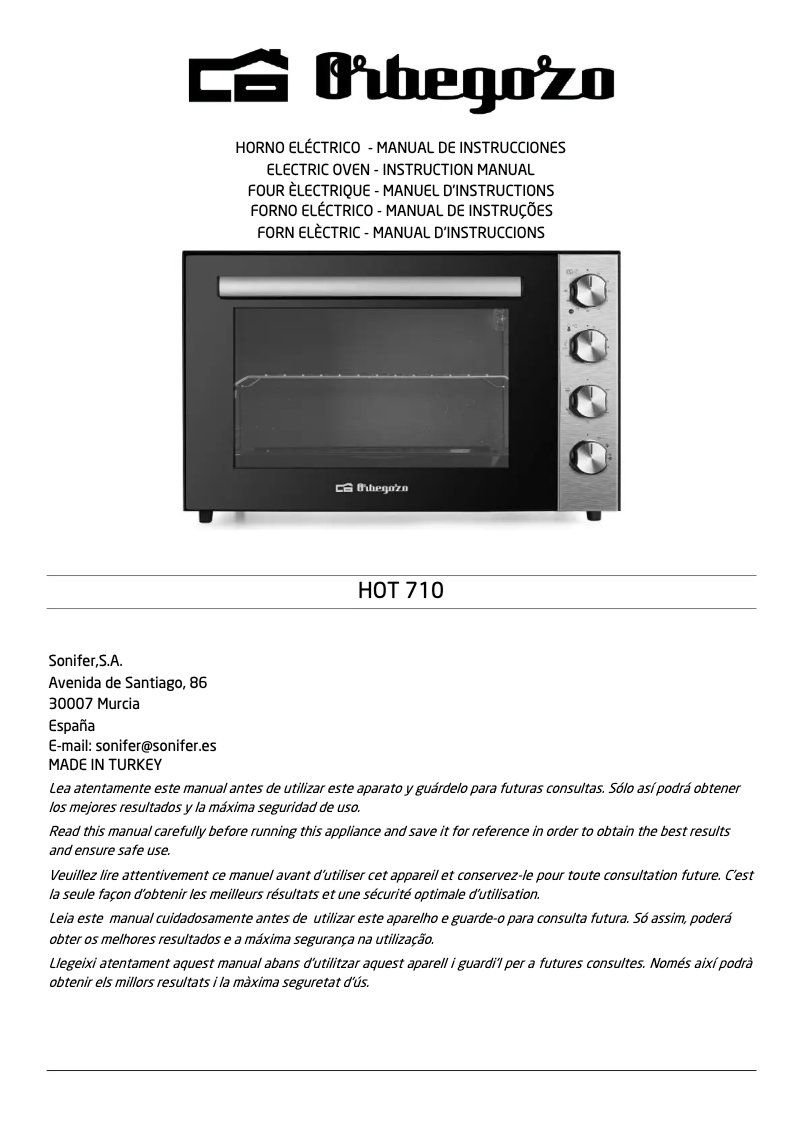 Imagen de la primera página del manual del dispositivo HOT 710