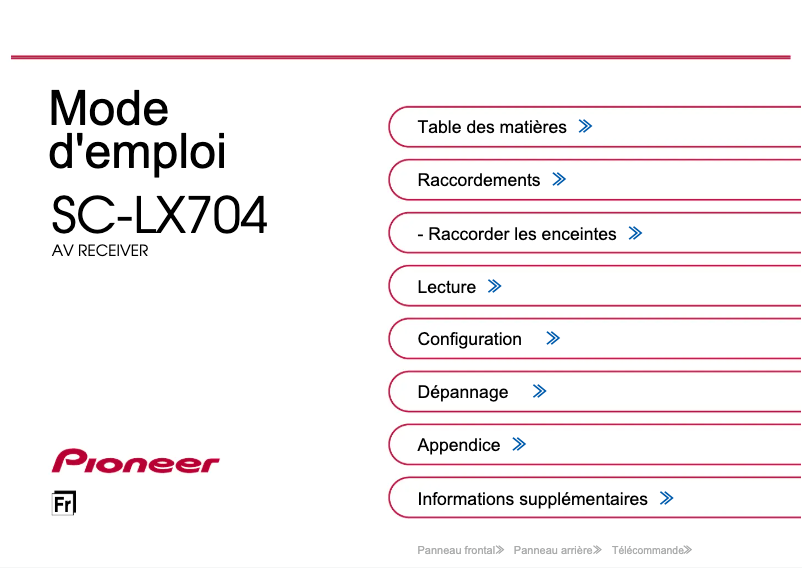 Image de la première page du manuel de l'appareil SC-LX704