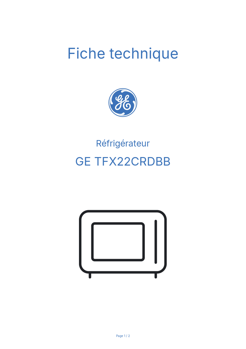 Image de la première page du manuel de l'appareil TFX22CRDBB