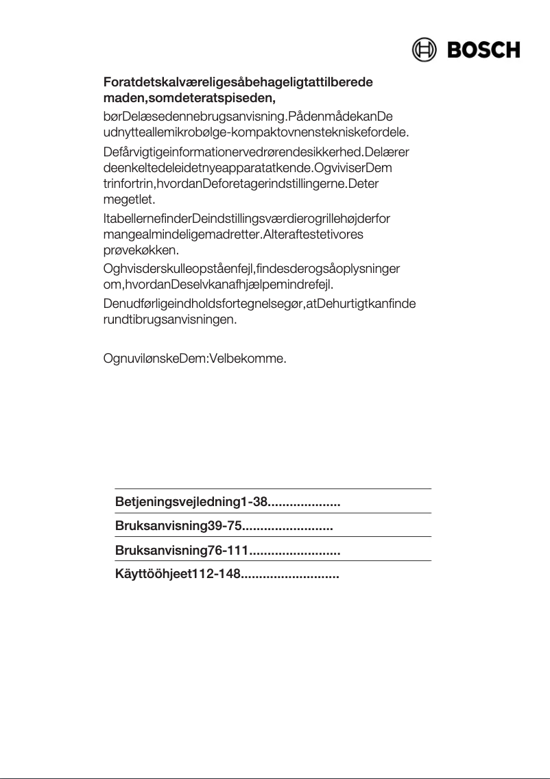 Page n°1 - Manuel utilisateur Bosch HMT84G420