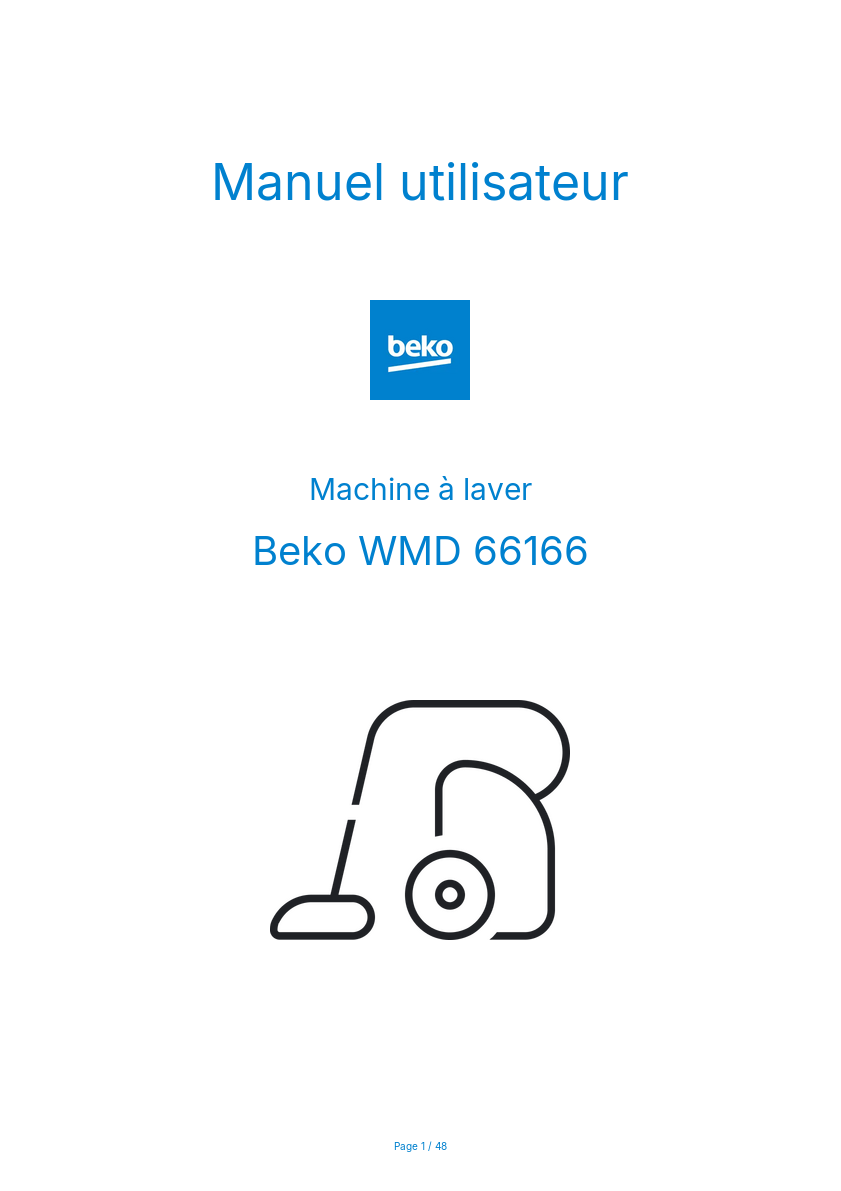 Image de la première page du manuel de l'appareil WMD 66166