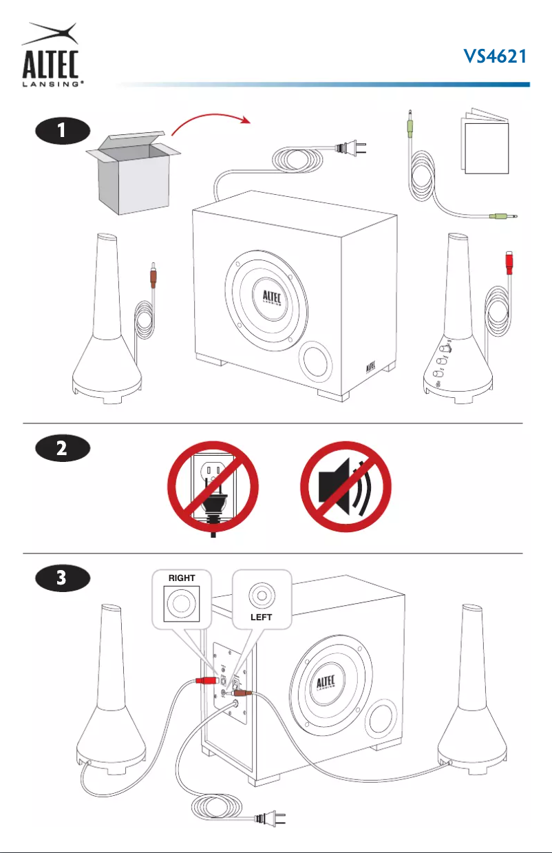 Page 1 de la notice Manuel utilisateur Altec Lansing VS4621