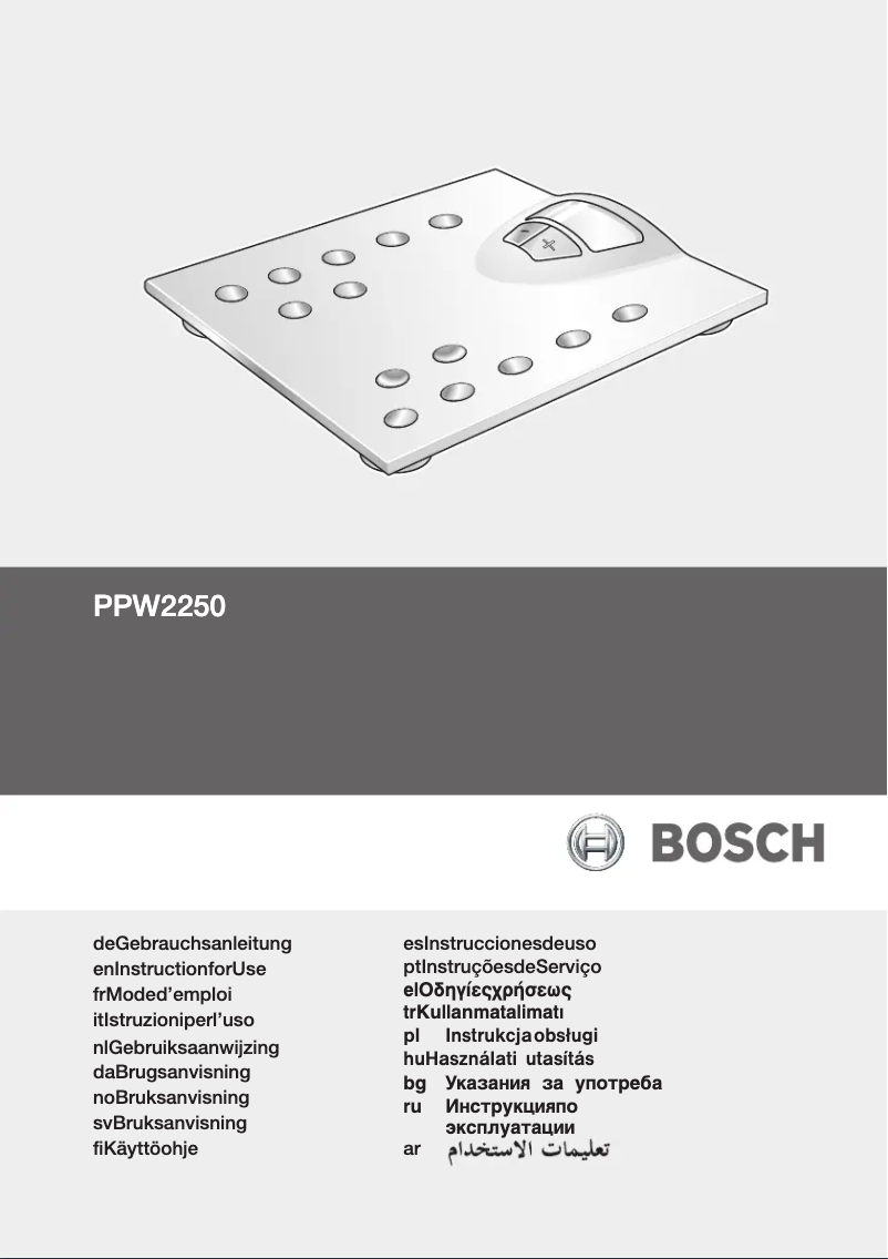Página 1 del manual Manual de usuario Bosch PPW2250 AxxenceClassic