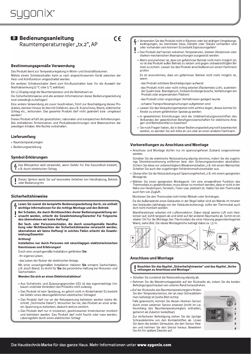 Page 1 de la notice Manuel utilisateur Sygonix tx.2
