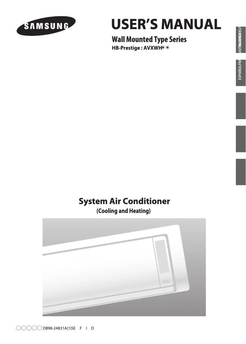 Page 1 de la notice Manuel utilisateur Samsung AVXWHH056EA