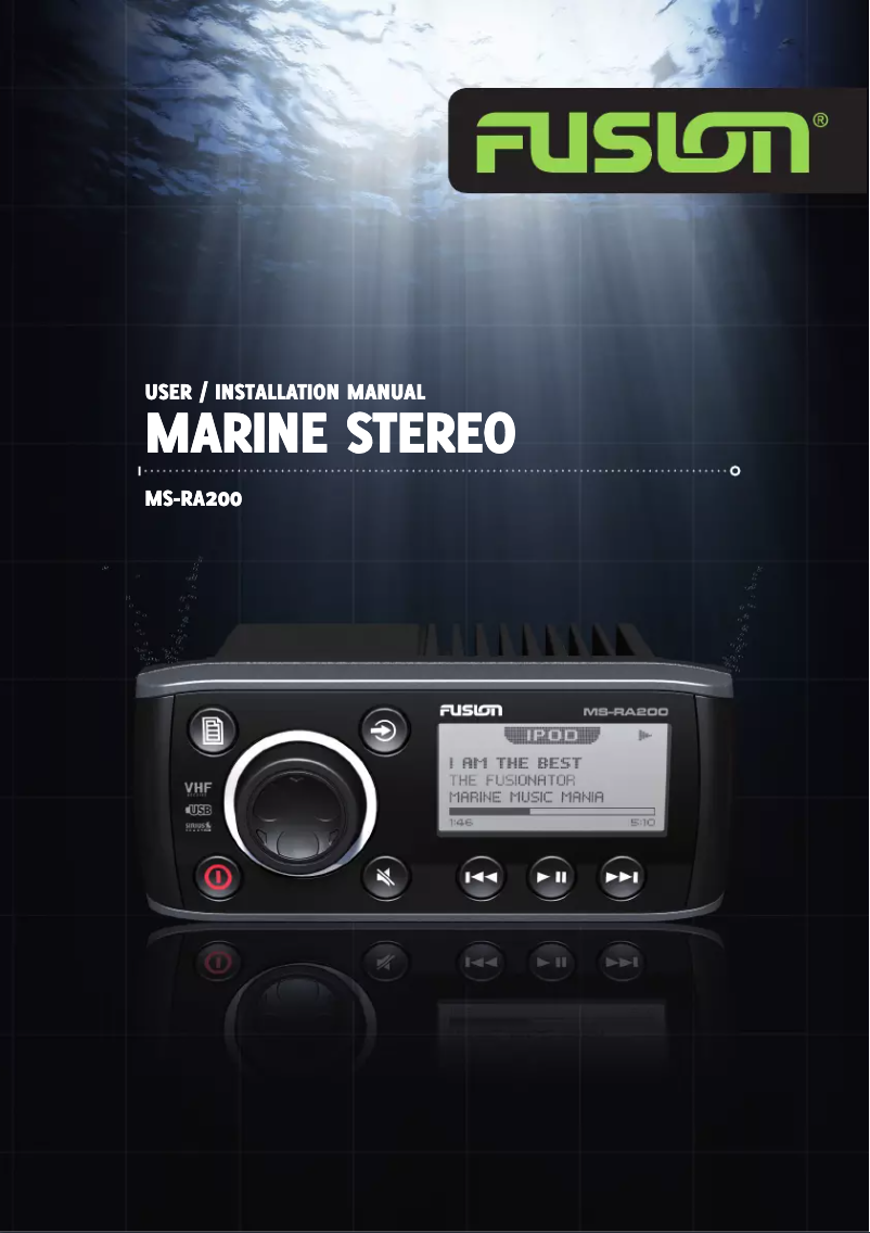 Page 1 de la notice Manuel utilisateur Fusion MS-RA200