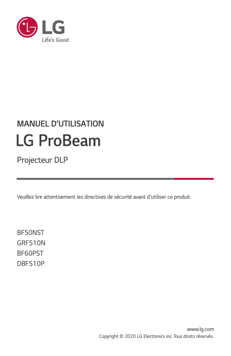 Image de la première page du manuel de l'appareil BF60PST