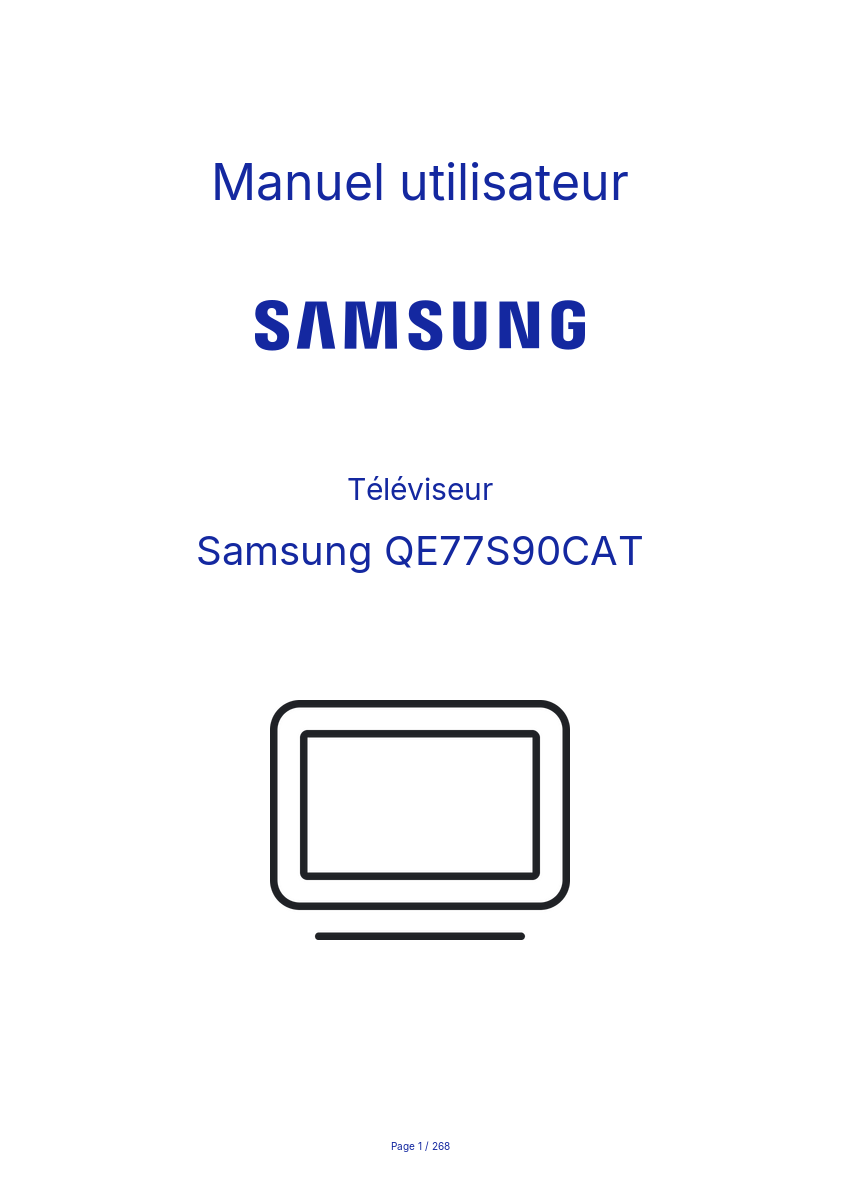 Image de la première page du manuel de l'appareil QE77S90CAT