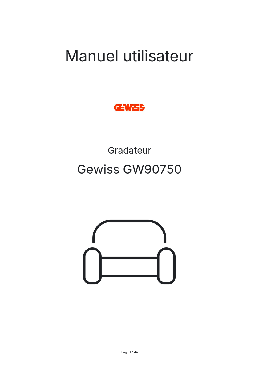Page n°1 - Manuel utilisateur Gewiss GW90750