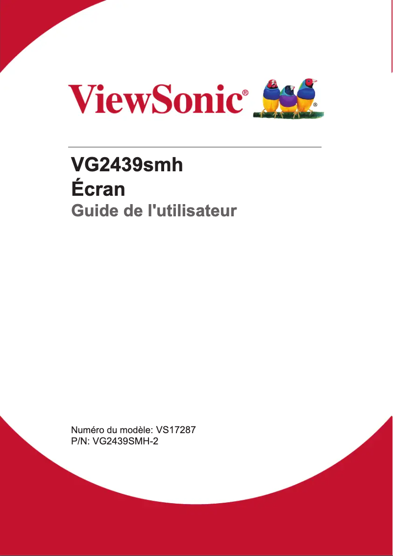 Page n°1 - Manuel utilisateur Viewsonic VG2439SMH