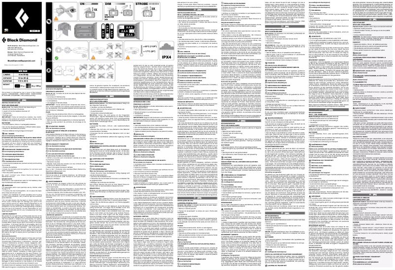 Page 1 de la notice Manuel utilisateur Black Diamond Gizmo