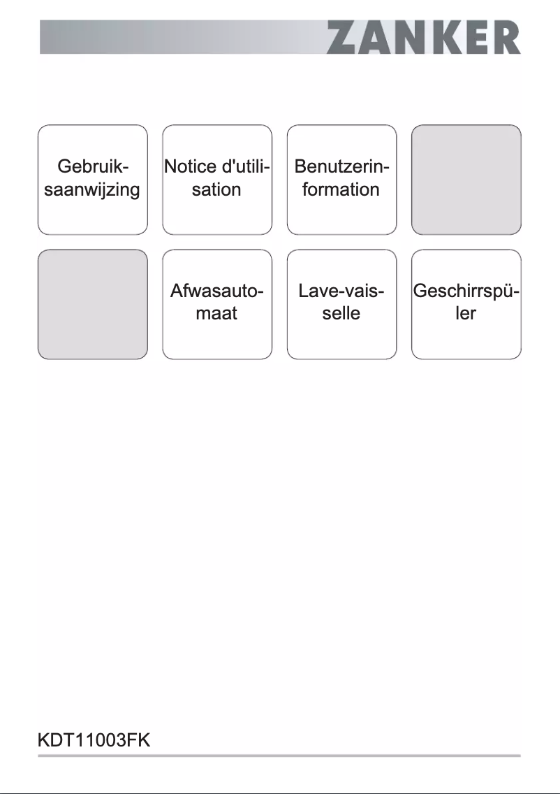 Page n°1 - Manuel utilisateur Zanker KDT11003FK
