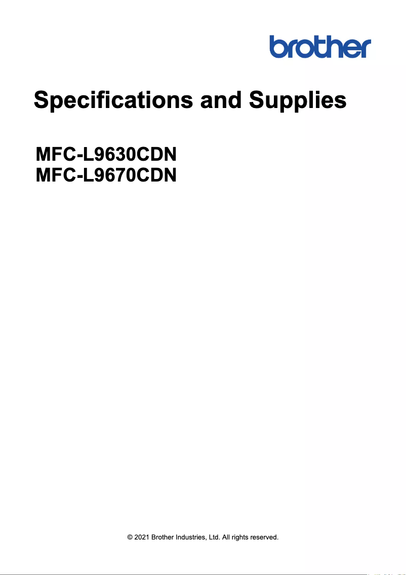 Image de la première page du manuel de l'appareil MFC-L9630CDN