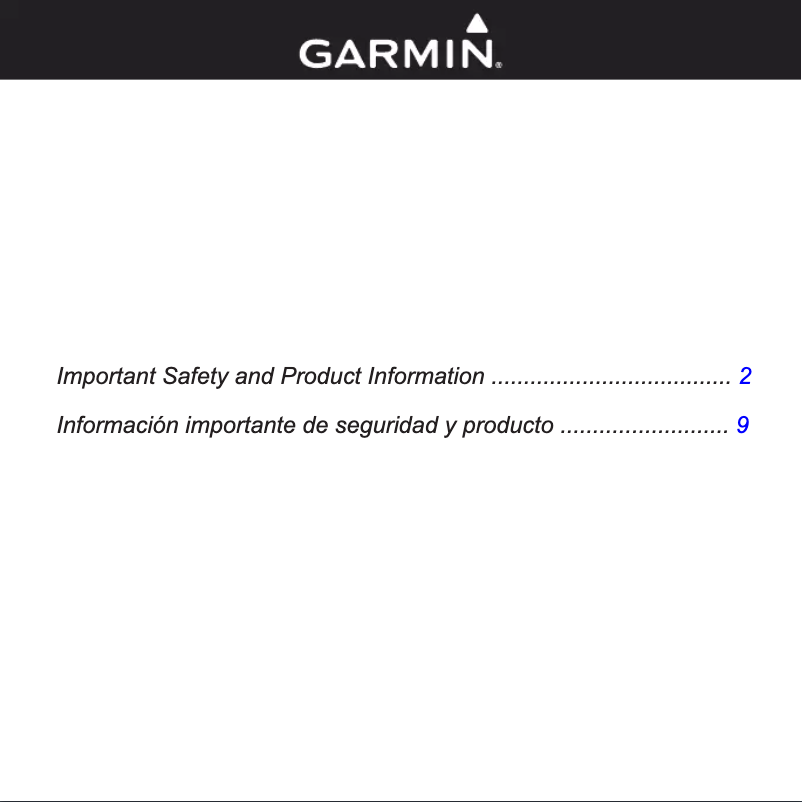 Página 1 del manual Instrucciones de seguridad Garmin Nüvifone G60