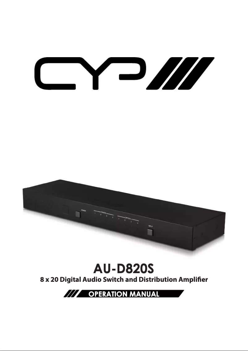 Page 1 de la notice Manuel utilisateur CYP AU-D820S