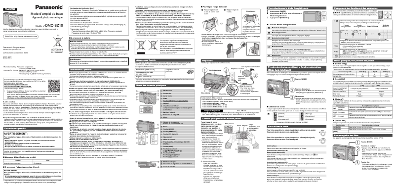 Page n°1 - Guide de démarrage rapide Panasonic Lumix DMC-SZ10