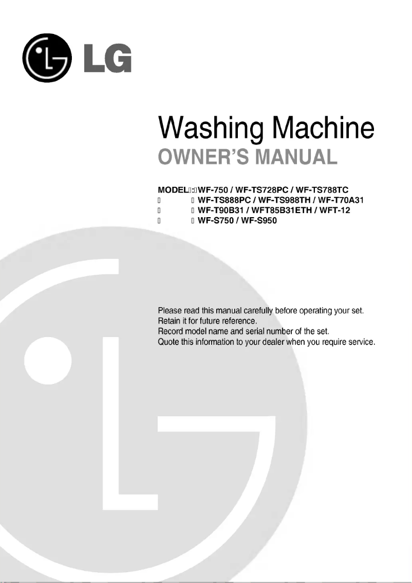 Page n°1 - Manuel utilisateur LG WF-S950