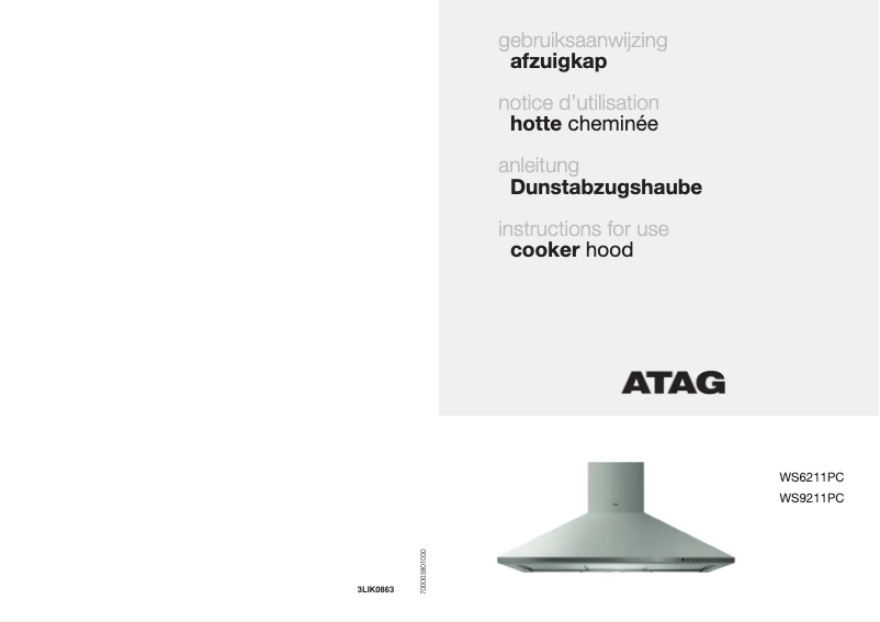 Page n°1 - Manuel utilisateur Atag WS9211PCUU
