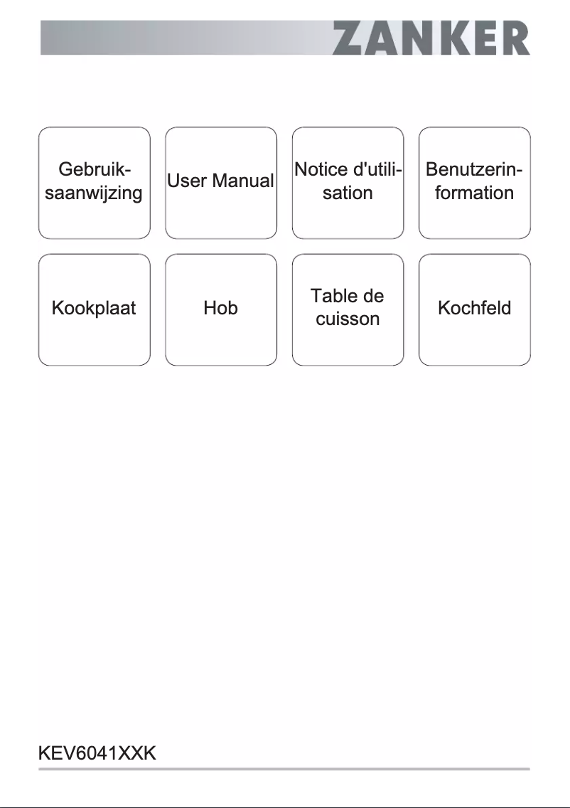Page n°1 - Manuel utilisateur Zanker KEV6041XXK