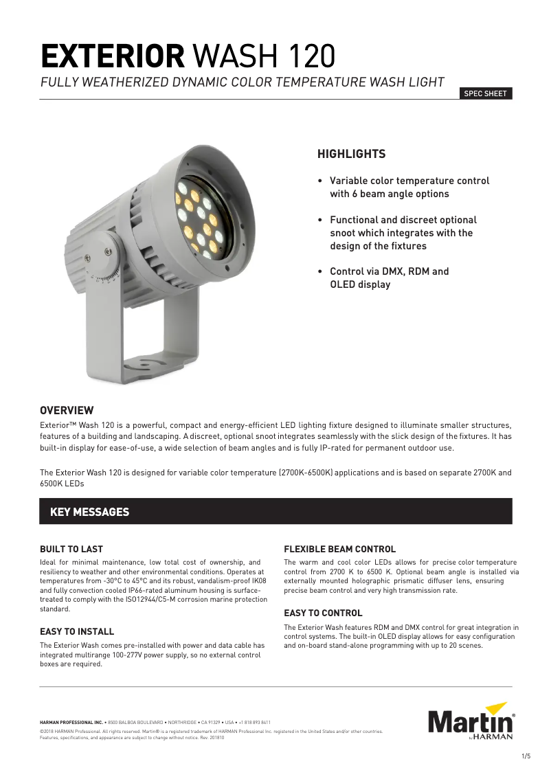 Image de la première page du manuel de l'appareil Exterior Wash 120