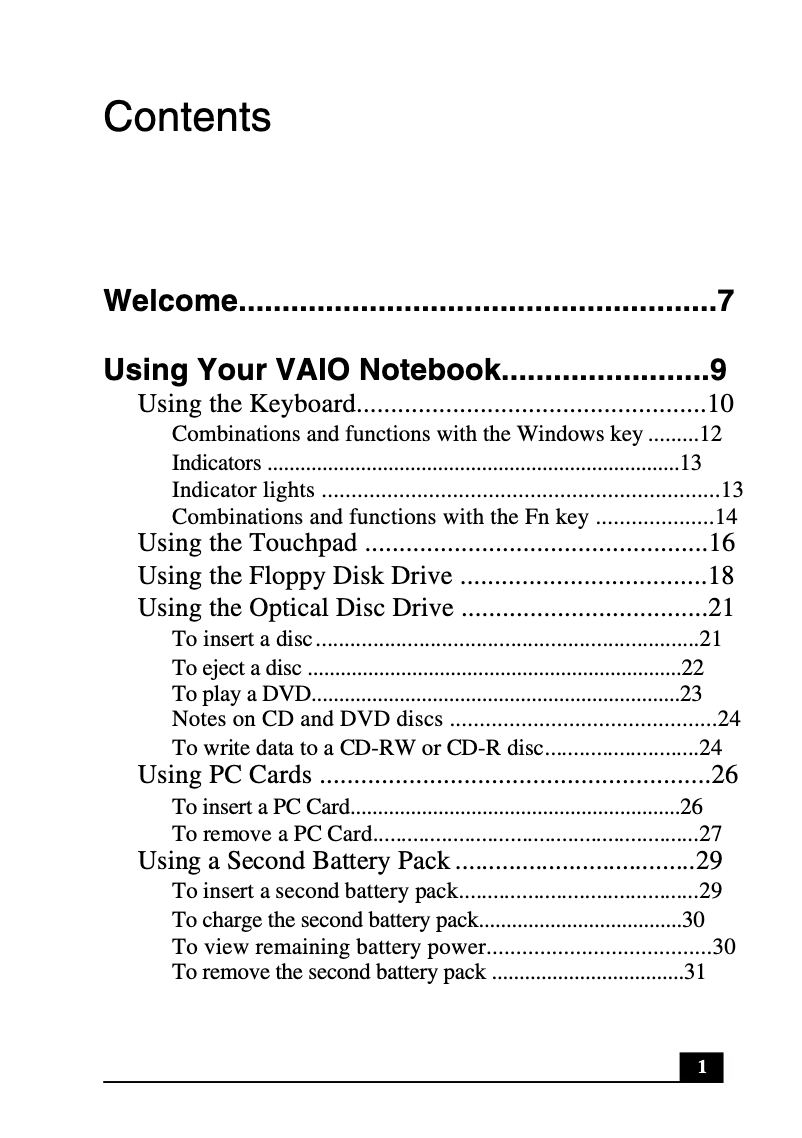 Page n°1 - Manuel utilisateur Sony Vaio PCG-FXA48