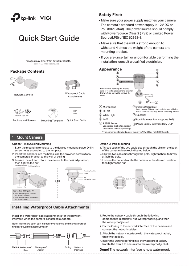 Image de la première page du manuel de l'appareil VIGI C350