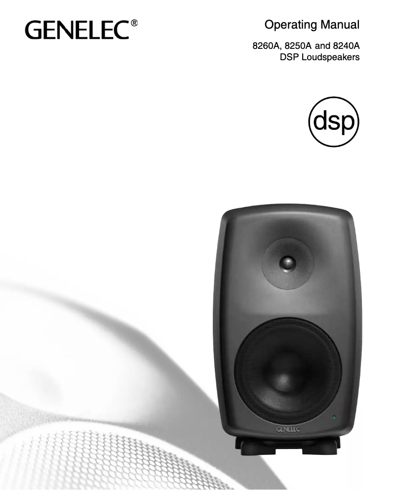 Page n°1 - Manuel utilisateur Genelec 8250A