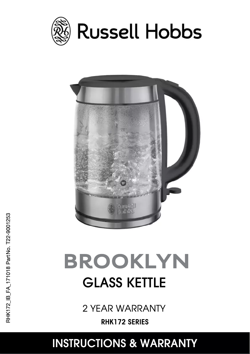 Page n°1 - Manuel utilisateur Russell Hobbs Brooklyn Glass RHK172