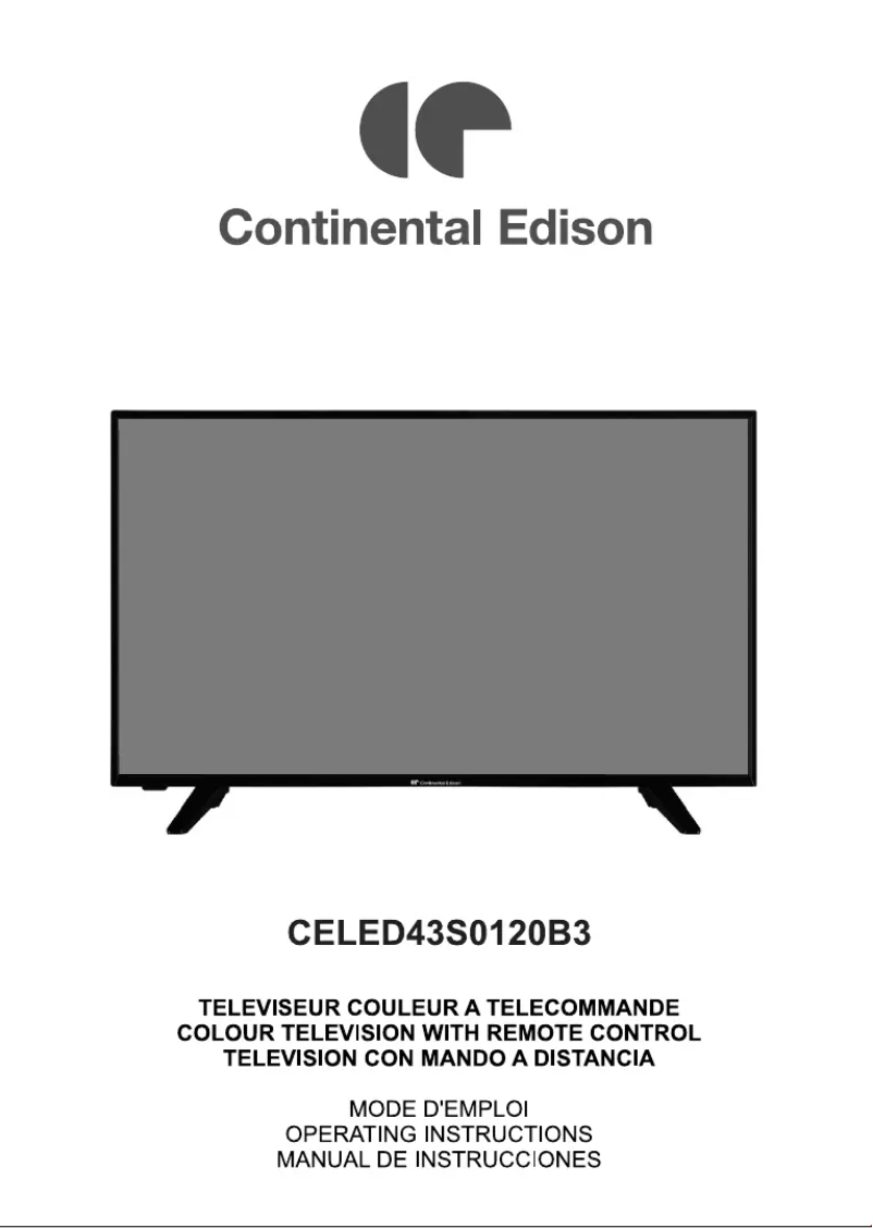Page 1 de la notice Manuel utilisateur Continental Edison CELED43S0120B3