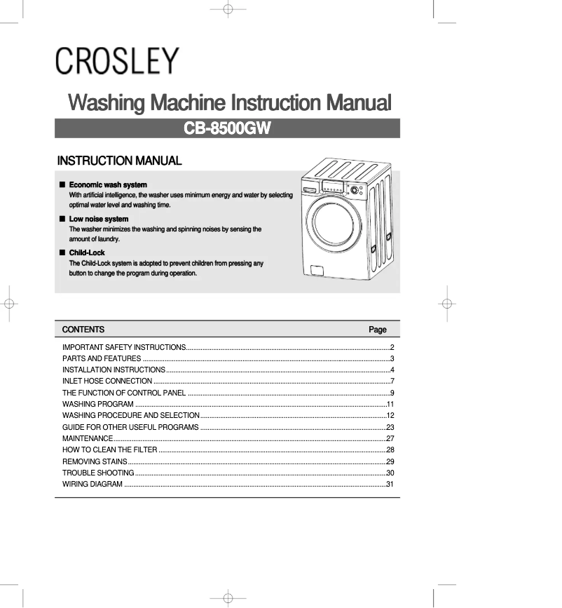 Page 1 de la notice Manuel utilisateur Crosley CB-8500GW