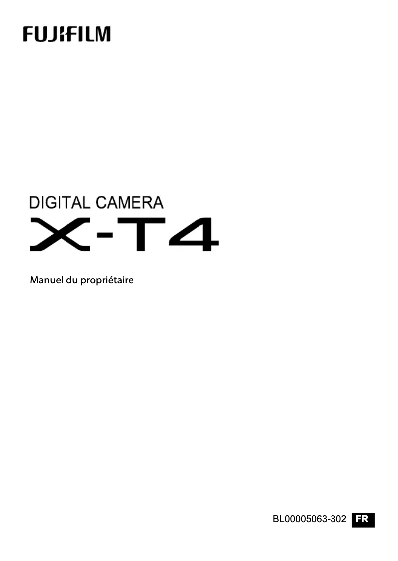 Image de la première page du manuel de l'appareil X-T4