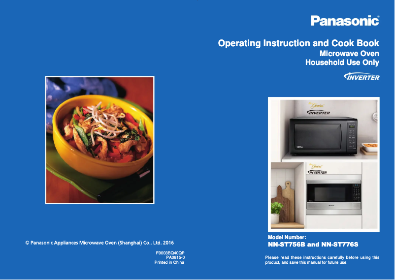 Page 1 de la notice Manuel utilisateur Panasonic Inverter NN-ST776S