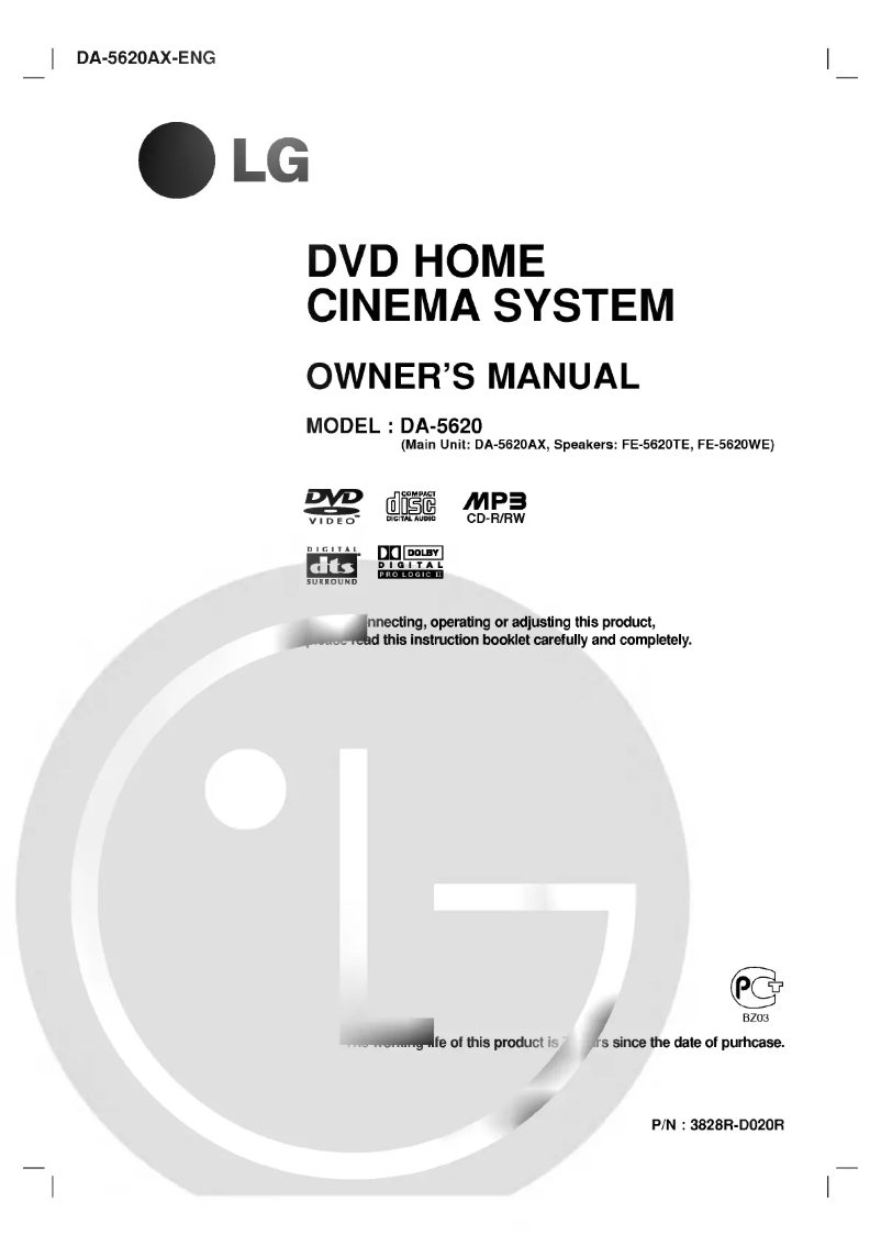 Página 1 del manual Manual de usuario LG DA-5620AX