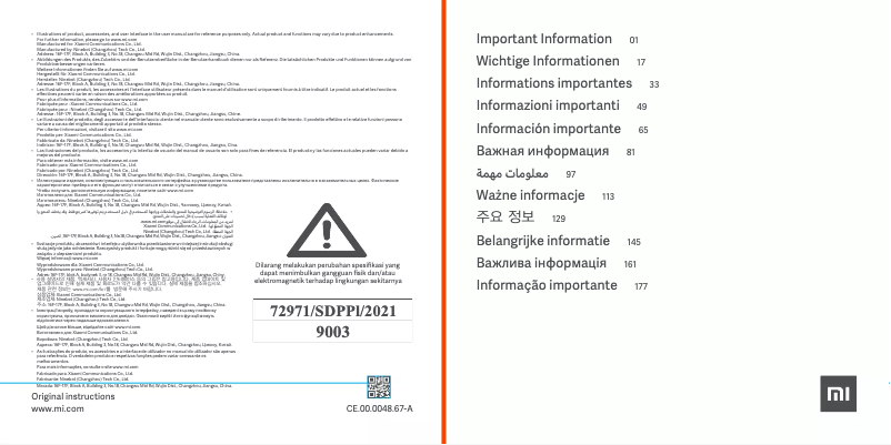 Page 1 de la notice Manuel utilisateur Xiaomi Mi Electric Scooter 3