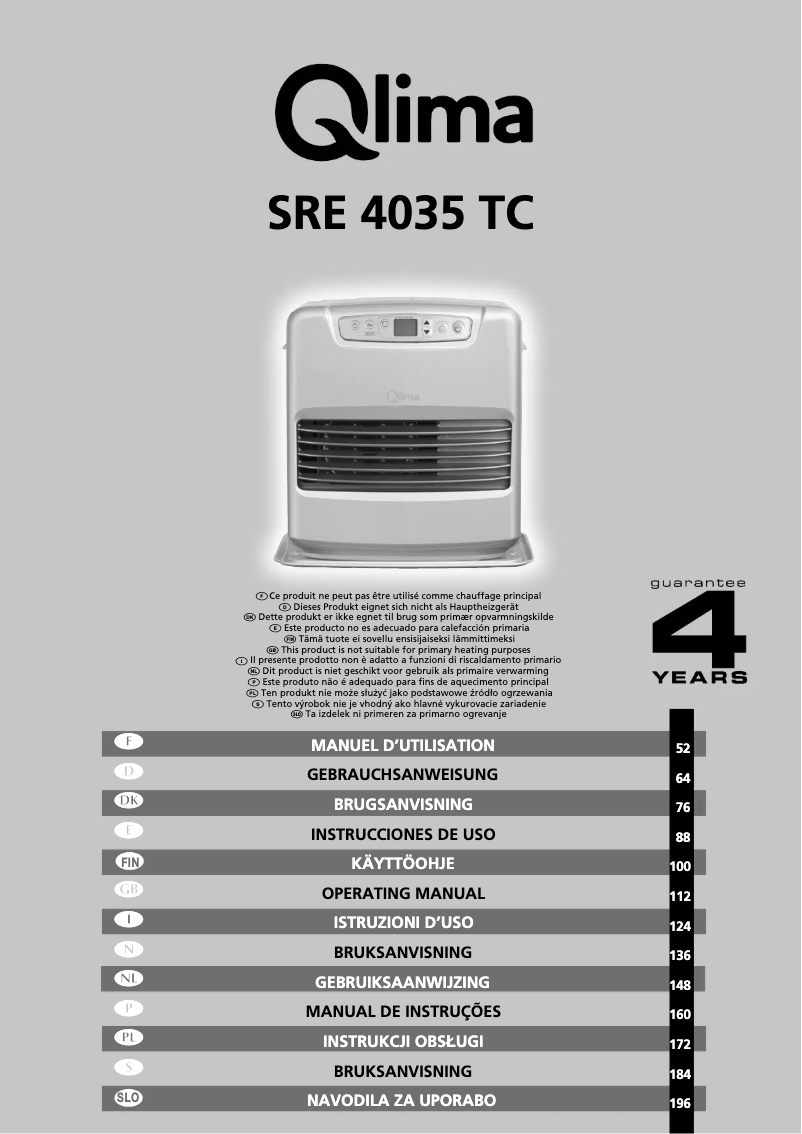 Image de la première page du manuel de l'appareil SRE4035TC