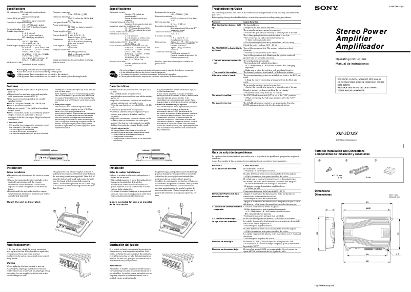 Image de la première page du manuel de l'appareil XM-SD12X