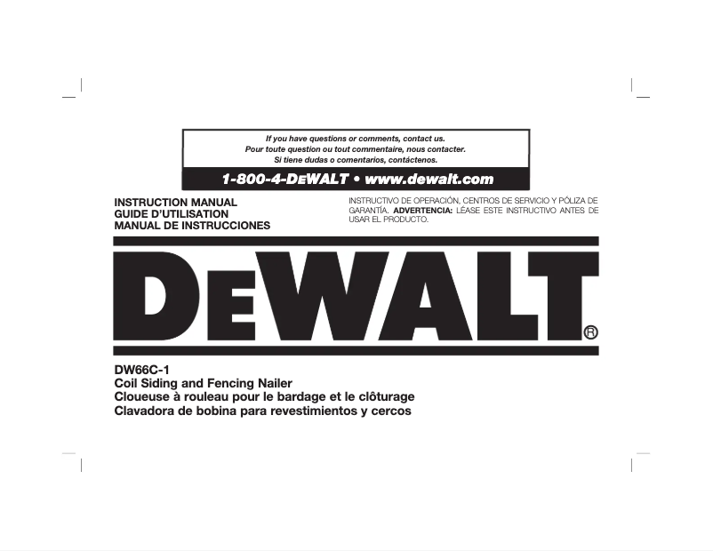 Page 1 de la notice Manuel utilisateur DeWalt DCB548